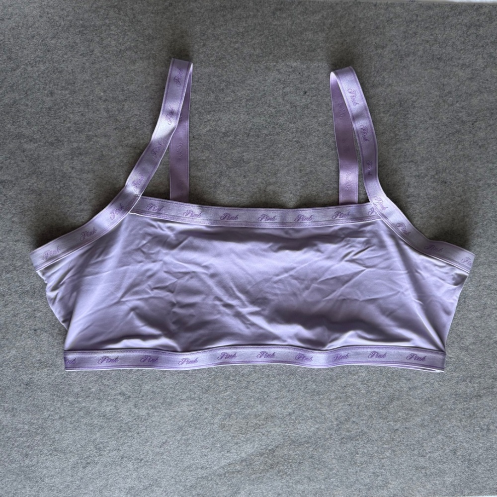 [ SOLD ] PINK x Victoria's Secret Micro Logo Straight-Neck Bralette XL